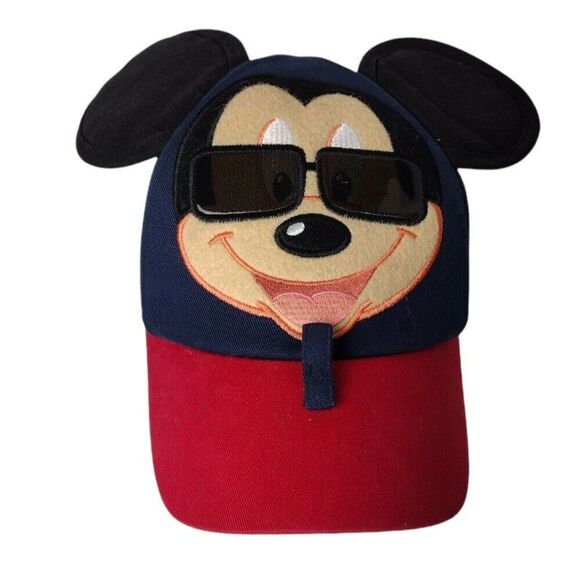 Vintage Disney Parks Mickey Mouse Hat Cap Youth Size Cool Mickey With Sunglasses - Picture 1 of 9
